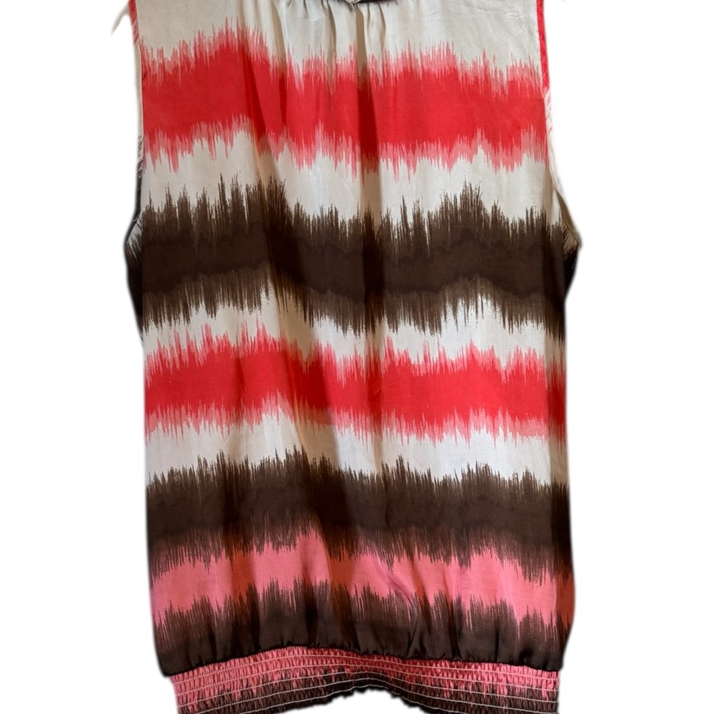 New Directions PRETTY PRINT SLEEVELESS TOP NECK DETAIL XLARGE #B - Picture 5 of 7